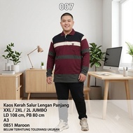 Men's Striped Pocket Collar T-Shirt 007 XXL Jumbo Long Sleeve AA1, A4, A5, A6, A7, A8, A9