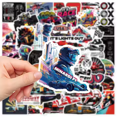 50PCS Formula 1 Car Graffiti Sticker Cool Race Car Decals For Laptop Phone Guitar Skateboard Fridge 