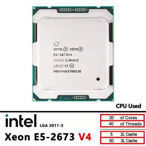 Intel Xeon Used E5 2673V4 E5 2673 V4 CPU Processor 2.3Ghz 20 Core 135W LGA 2011-3
