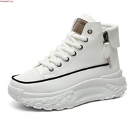 Fashion High-top Women's Sneakers Shoes Thick-soled Height Increasing Casual Sneakers Women Side Zip