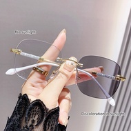 *READY STOCK AT MALAYSIA*Fashion New Sunglasses Automatic Color Changing Lenses Frameless UV400 Glas