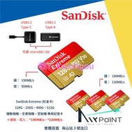 SanDisk Extreme 128G 256 400 512 記憶卡 V30 U3 A2 microSDXC