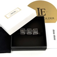 Miu Enameled Metal Hair Clips 3 Pieces 5IF171 (F0632) Black 1