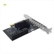 PCI-E  Expansion Card Adapter 6Gbps PCI-E X1/X4/X8/X16 to SATA3.0 6 Port Riser SATA3.0 Adapter for  