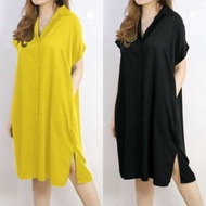 Lula Home Dress Kore Rayon Polos Full Kancing - Daster Virall - Daster Busui -  Daster Rayon Korea - Daster Wanita Kekinian  - Dress Wanita - Home Dress Rayon - Midi Dress Korea - Dres Midi Wanita - Dress Kondangan -Dress Virall - Daster Busui