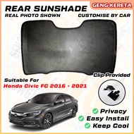 Rear Windscreen Custom Fit OEM Car Sunshade / Sunshades / Sun shade Pelindung Matahari For Honda Civ