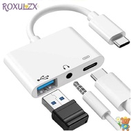 ROXULZX Type-C to 3.5m Professional Headphone 3 in 1 Audio Converter