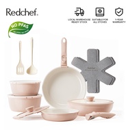 Redchef Nonstick Ceramic Rock  Cookware Set Handle Removable (16Pcs) Non Toxic, PFAS& PTFE& PFOA Fre