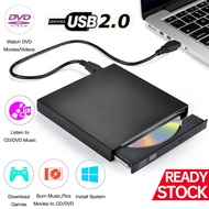 External CD DVD Drive, USB 2.0 Slim Protable External CD-RW Drive DVD Player for Laptop Notebook PC Desktop Computer