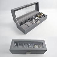 Watch Box Gray Leather (6pcs Pack) NAWA156 Watch Box Storage Watch Case