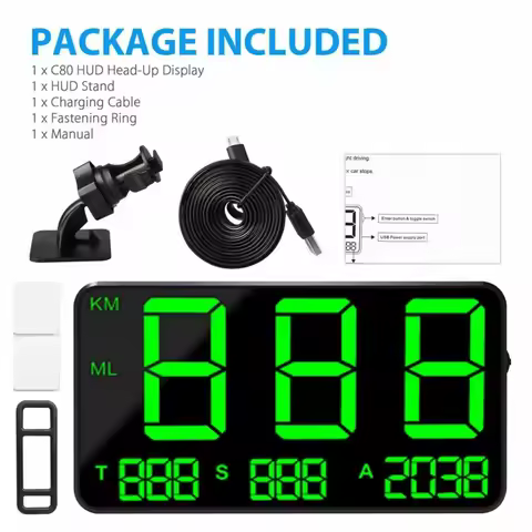 C80 Car Head Reversing Display,4.5" Screen Digital Speedometer For All Vehicle GPS MPH/KM/H HUD Disp