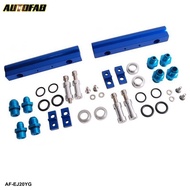 AUTOFAB- HQ Top Feed Injector High Flow Fuel Rail Kit For SUBARU WRX STI EJ20 EJ20T STI Blue Alumini