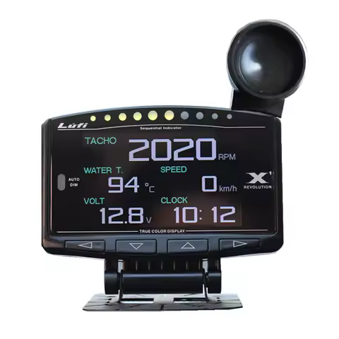 LUFI X1 English Version OBD2 Plug digital Turbo boost oil pressure temperature gauge for car Afr RPM