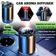 [SG SELLER] 50ML Automatic Car Aroma Diffuser Humidifier Home Wireless Ultrasonic Aroma Diffuser Sta