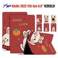 For Kindle 2022 11th Generation 6.0-inch Case Kindle C2V2L3 Ereader Protective Case Fashion Lucky Fe