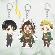 Keychain for Attack On Titan Levi Ackerman Hange Zoe Erwin Smith keychain accessories Diy Anime mica