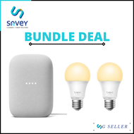 (SG SELLER) GOOGLE NEST AUDIO [CHALK/CHARCOAL] + TP-LINK TAPO L510E (TWIN PACK) DIMMABLE SMART WIFI LIGHT BULB (WARM WHITE) (LOCAL STOCKS)