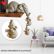 Elephant Resin Statue Elephant Decor Statue Cute Elephant Ornament Realistic Elephant Figure for Hom