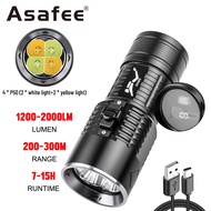 Asafee D026 Diving Flashlight XHP70-LED Spearfishing Display Charging Super Bright Waterproof Flashl