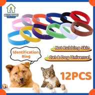 12PCS Newborn Pet Identification Ring Puppy Dog Cat Neck Identification Band Pet Neck Collar