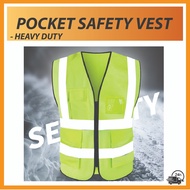 High Quality Green Safety Vest with Pocket Reflective Line Baju Pantul Cahaya Jacket Pantul Cahaya Z