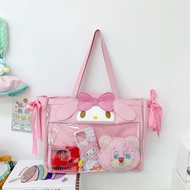 DYJKOUG Giai điệu Đồng phục JK itabag Kuromi Dây kéo Túi xách Anime Ngọt ngào Phong cách học đường N