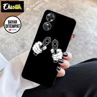 Case Oppo A17 - Casing Oppo A17 - EKSOTIK - Fashion Case - Black Cool - Silikon - Cassing Hp - Akses