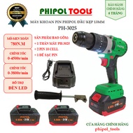 Combo 21V battery drill with 13mm clamp head and brushless motor PHIPOL TOOLS PH3025 Includes 2 batt