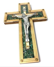 以色列進口 鑲嵌彩石 十字架 耶穌 壁掛飾 傢飾 2073040-21