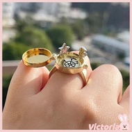 VIC Cute Anime Aesthetic Couple Open Ring Adjustable BFF Ring for Women Hip Hop  Fashion Streetwear 