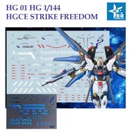 WATER DECAL [XING-YU] HG 01 s HGCE STRIKE FREEDOM GUNDAM HG1/144 SLIDE [FLUORESCENT] HG01