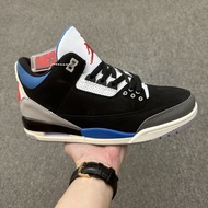 High quality Air Jordan 3 Retro "Rare Air" sneakers in black, gray and blue AJ3 for outdoor basketba