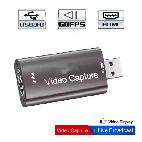 Audio Video Capture Card 60fps, 4K HDMI-compatible USB 3.0 2.0 Reliable Video Converter For Game Str