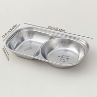 WORTHBUY Mini Cute Children Dinner Plate 304 Stainless Steel Divided Food Plates Dishes Fruit Salad