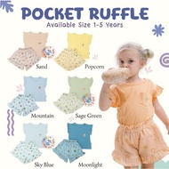 Mooi Pocket Tee Set Ruffle 4-8 Years Old Girls Suits CBKS