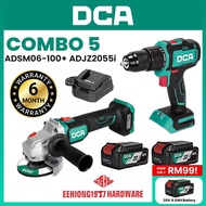 DCA Combo 5 20V Cordless Brushless Hammer Drill Impact Drill Electric Drill Angle Grinder Cordless G