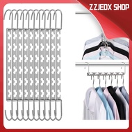 ZZJEDX SHOP 6 Hole Shirts Tidy Stainless Steel Space Saver Saving Clothes Rack Closet Organize Hook Magic Clothes Hanger