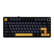 WIRELESS KEYBOARD (คีย์บอร์ดไร้สาย) AULA F75 GASKET MECHANICAL (GREY WOOD V3 SWITCH) (BLACK)