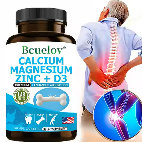Calcium + Magnesium + Zinc + Vitamin D3 Capsules - Supports Bone and Nervous System Health and Impro