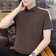M-5XL Summer Fashion Simple Polo Shirt Korean All Match Plus Size Casual Short Sleeve Collar T Shirt Men