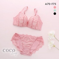 COCO Linge chic effortless molded cup high-side bra panties set (Sizes A-F)(42327100E)(Direct from Japan)2