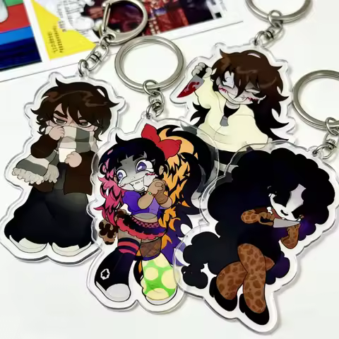 Cute Cartoon Creepypasta Keychain : Jeff The Killer, Jane The Killer, Nina The Killer, Homicidal Liu