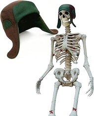 Geyoga 12 ft Giant Sized Skeleton Accessions Christmas Trapper Hat Outdoor Skeletons Costume for Hal
