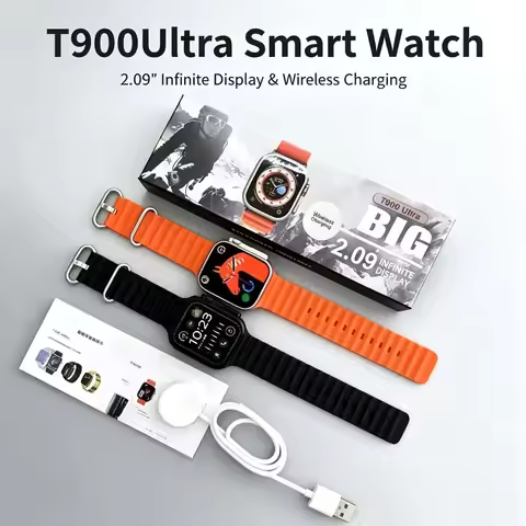 Original T900 Ultra Smart Watch 49mm 2.09" Wireless Charger Bluetooth Call Heart Rate Sport Smartwat