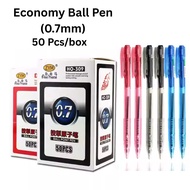ZYM Economy Ball Point Pen 0.7mm 50 Pcs Value Pack Retractable Pens Stationery Alat Tulis