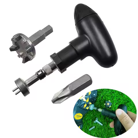 Golf Shoe Cleat Remover Tool & Multi-Function Ratchet Wrench Set - Durable Steel Spike Wrench for Go