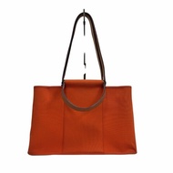 【HERMÈS】Cabag 橙色帆布 銀扣 托特包（二手）E1653