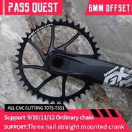 PASS QUEST-3-Nail Narrow Wide Chainring, 6mm, for GX SX MTB, Gravel, Large Tooth Number, Cross-Count