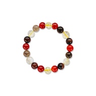 金髮晶 紅瑪瑙 茶晶 紅虎眼石 天然水晶手鍊