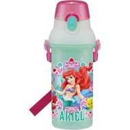 日本Skater廸士尼公主 Ariel 愛麗兒人魚公主-兒童便攜直飲式抗菌水樽/水壺連背帶 (480ml) 戶外旅行超輕一按式直飲兒童水樽水瓶水壺 平行進口 Disney Princess